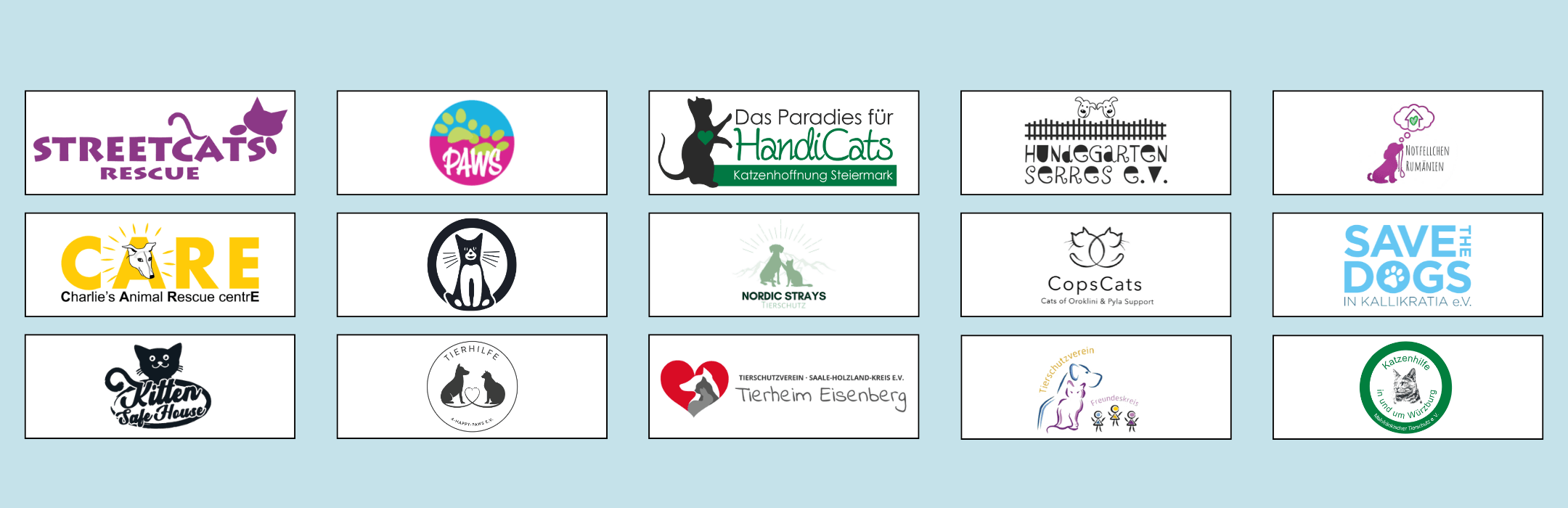 Diese Tierschutzorganisationen werden durch STRAYZ unterstützt.