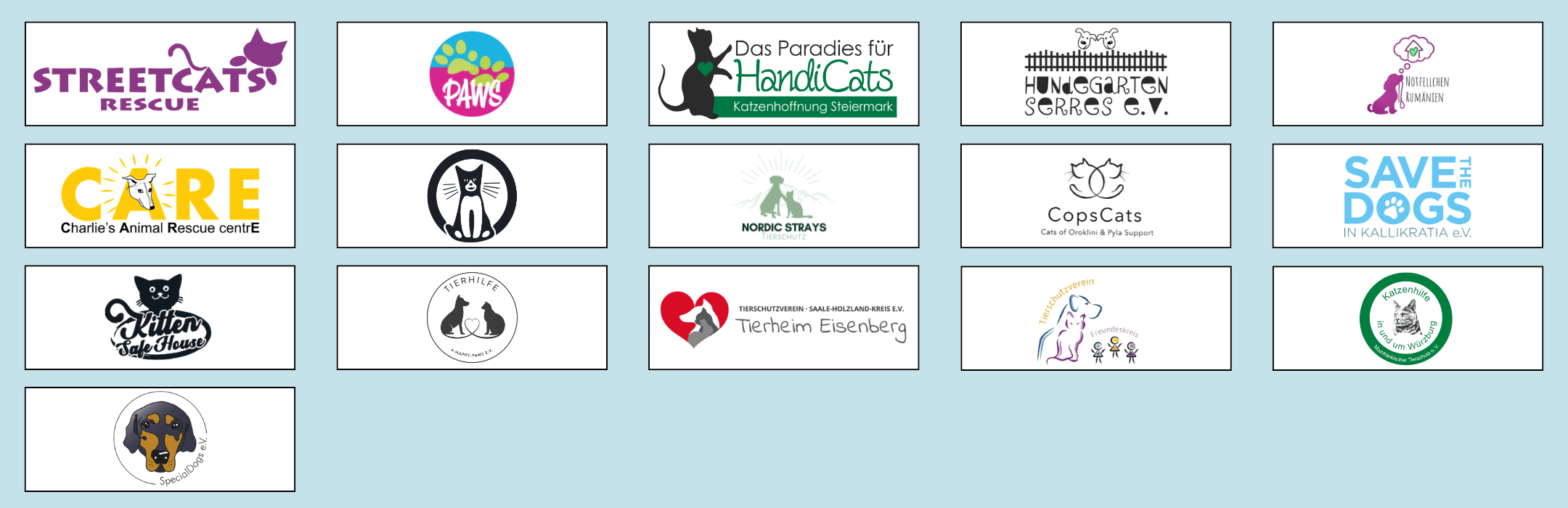Diese Tierschutzorganisationen werden durch STRAYZ unterstützt.