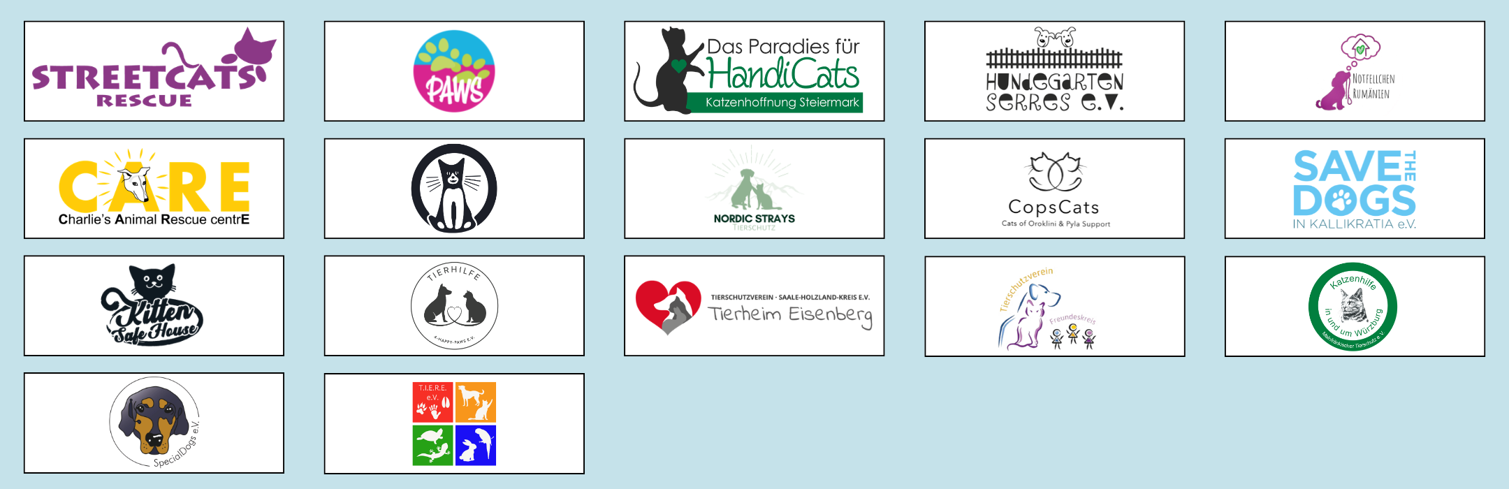 Diese Tierschutzorganisationen werden durch STRAYZ unterstützt.