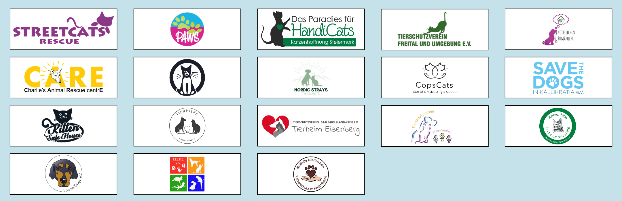 Diese Tierschutzorganisationen werden durch STRAYZ unterstützt.