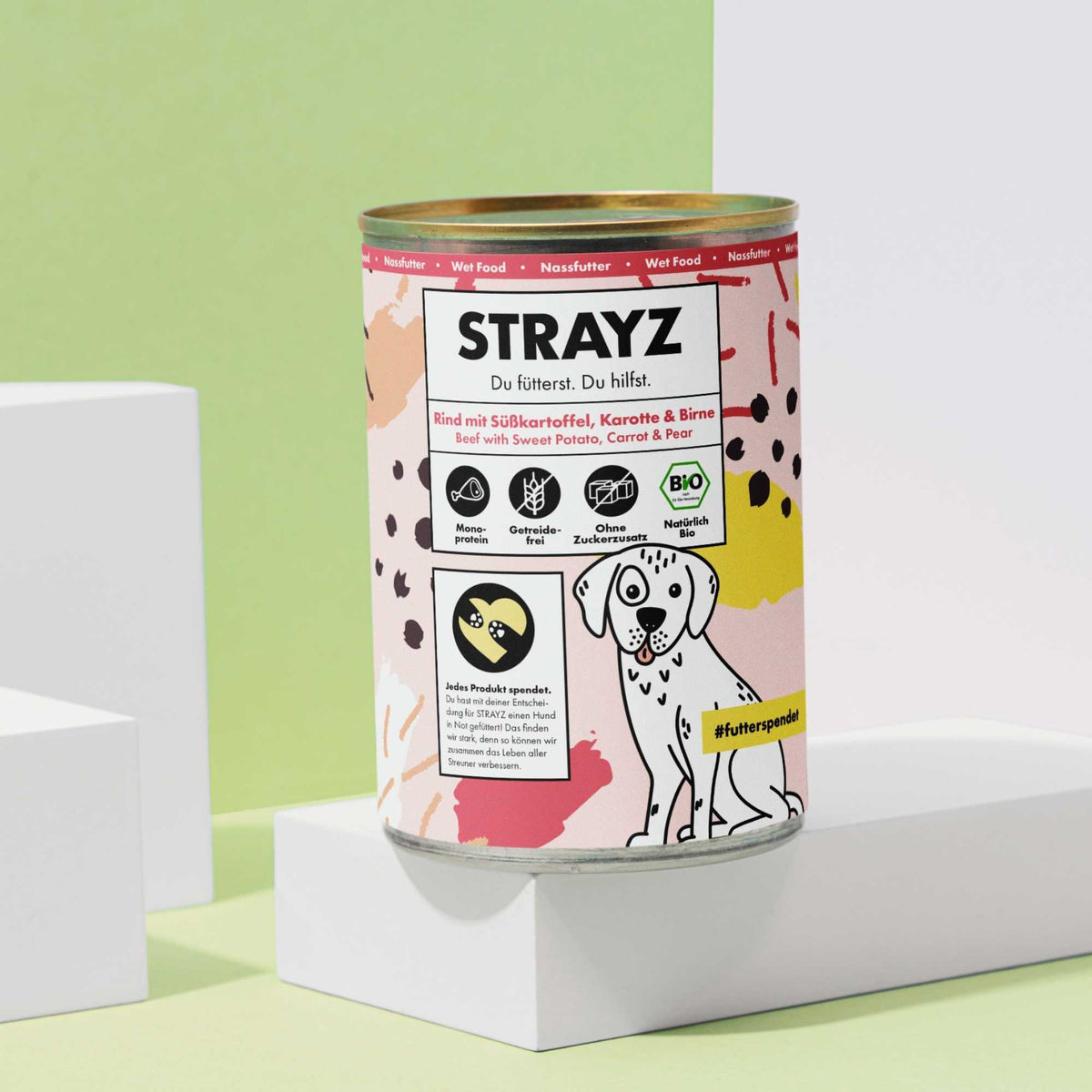 Bio Hundefutter mit Rind ohne Zucker und Getreide Rind von STRAYZ