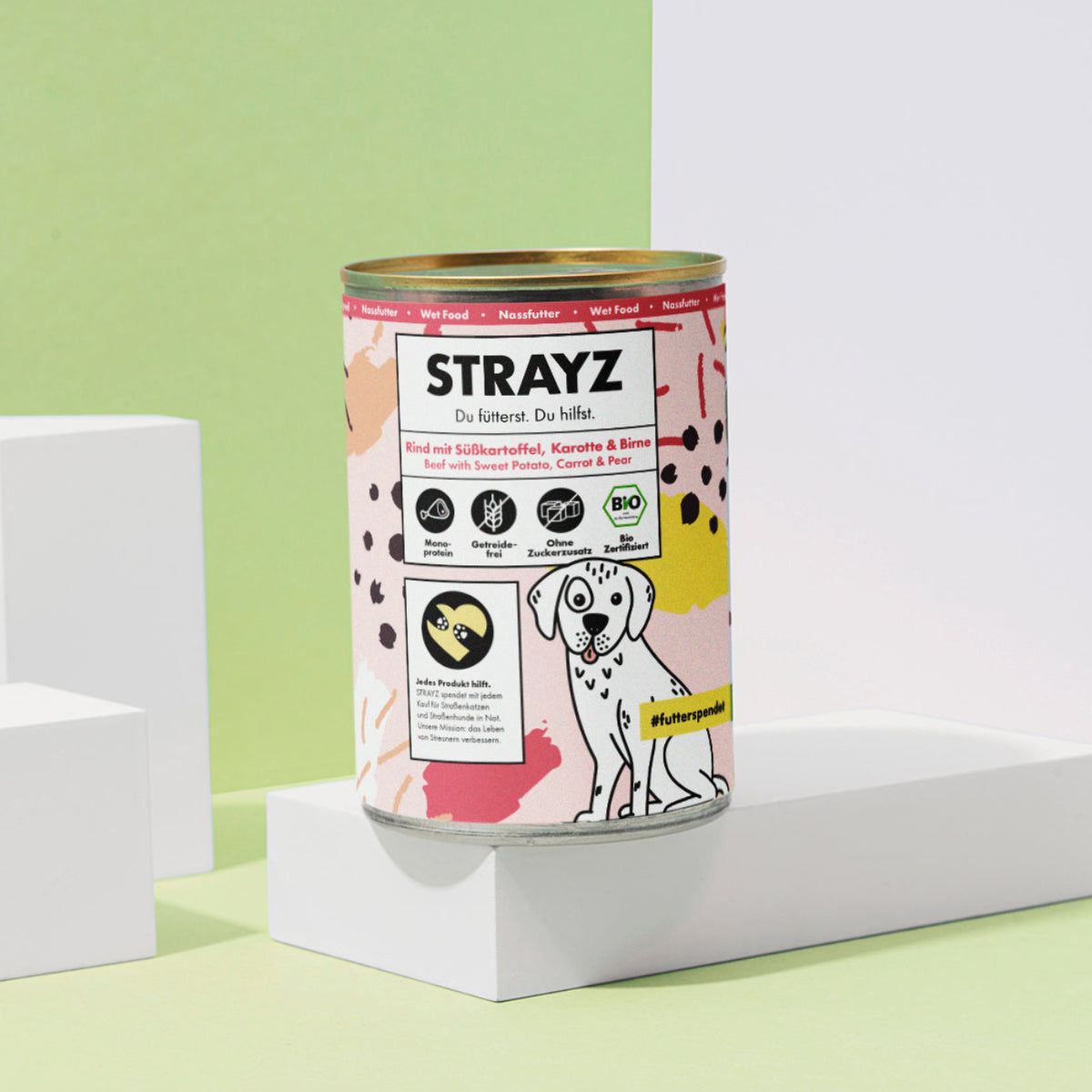 Bio Hundefutter mit Rind ohne Zucker und Getreide Rind von STRAYZ