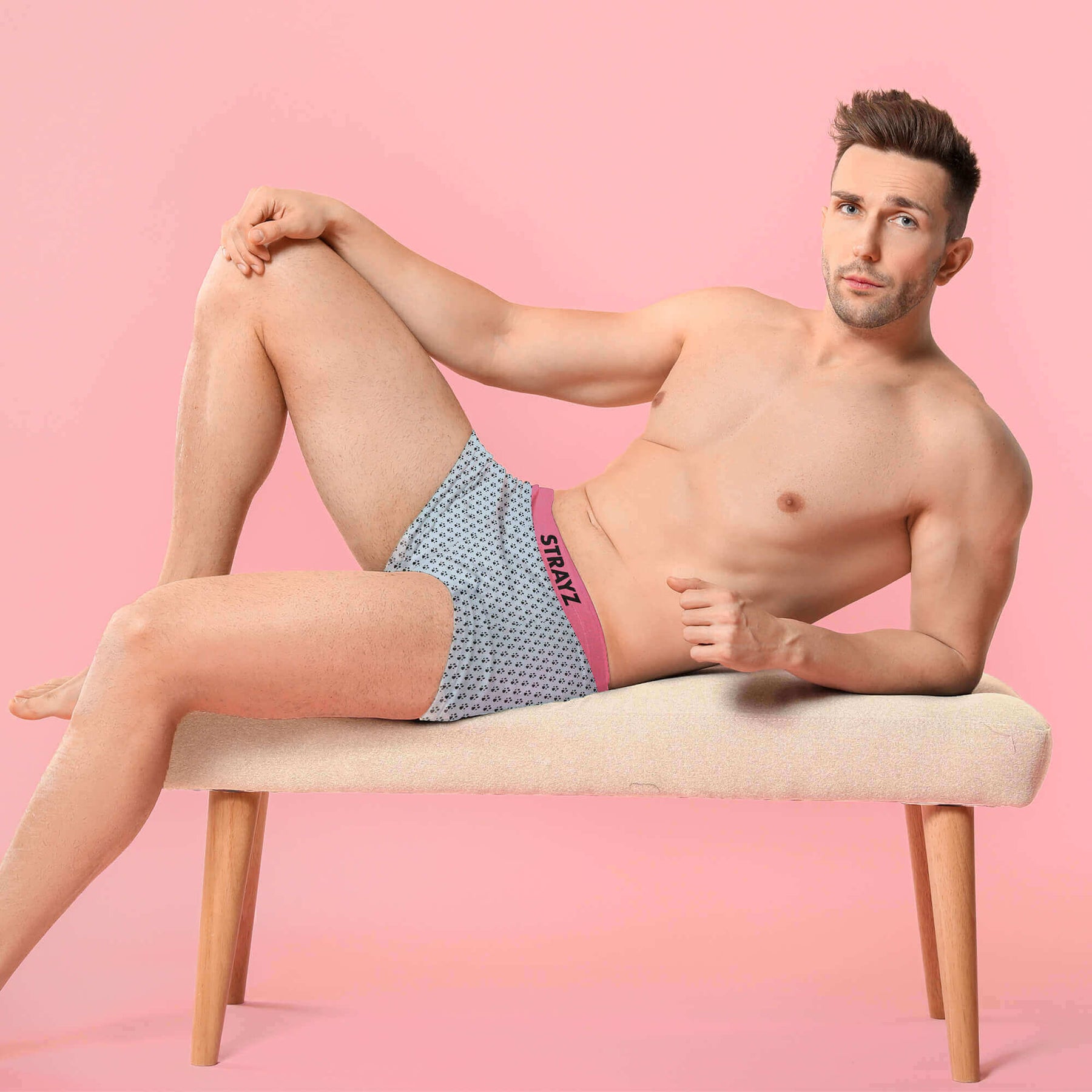 Boxershorts aus Baumwolle mit Tatzen von STRAYZ Bio Baumwolle