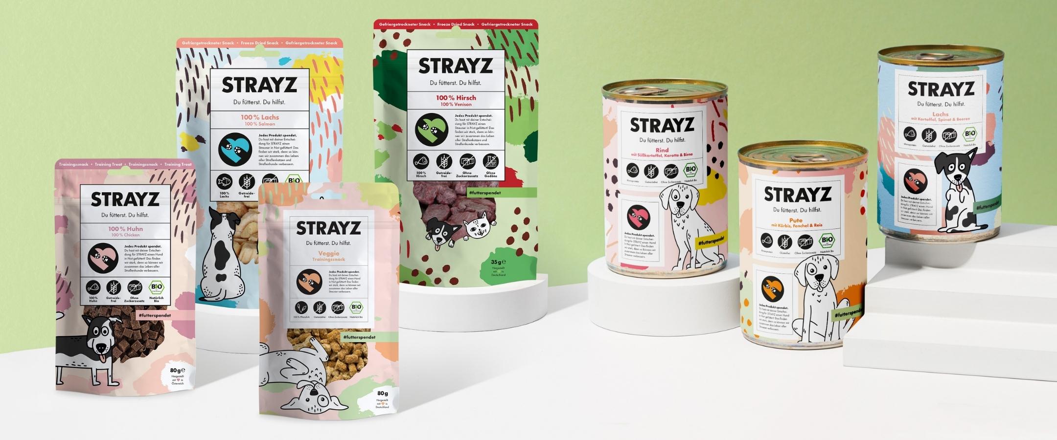Bio-Hundefutter ohne Getreide und Zucker von STRAYZ. Ausgezeichnet mit dem Fressnapf Innovation Award.