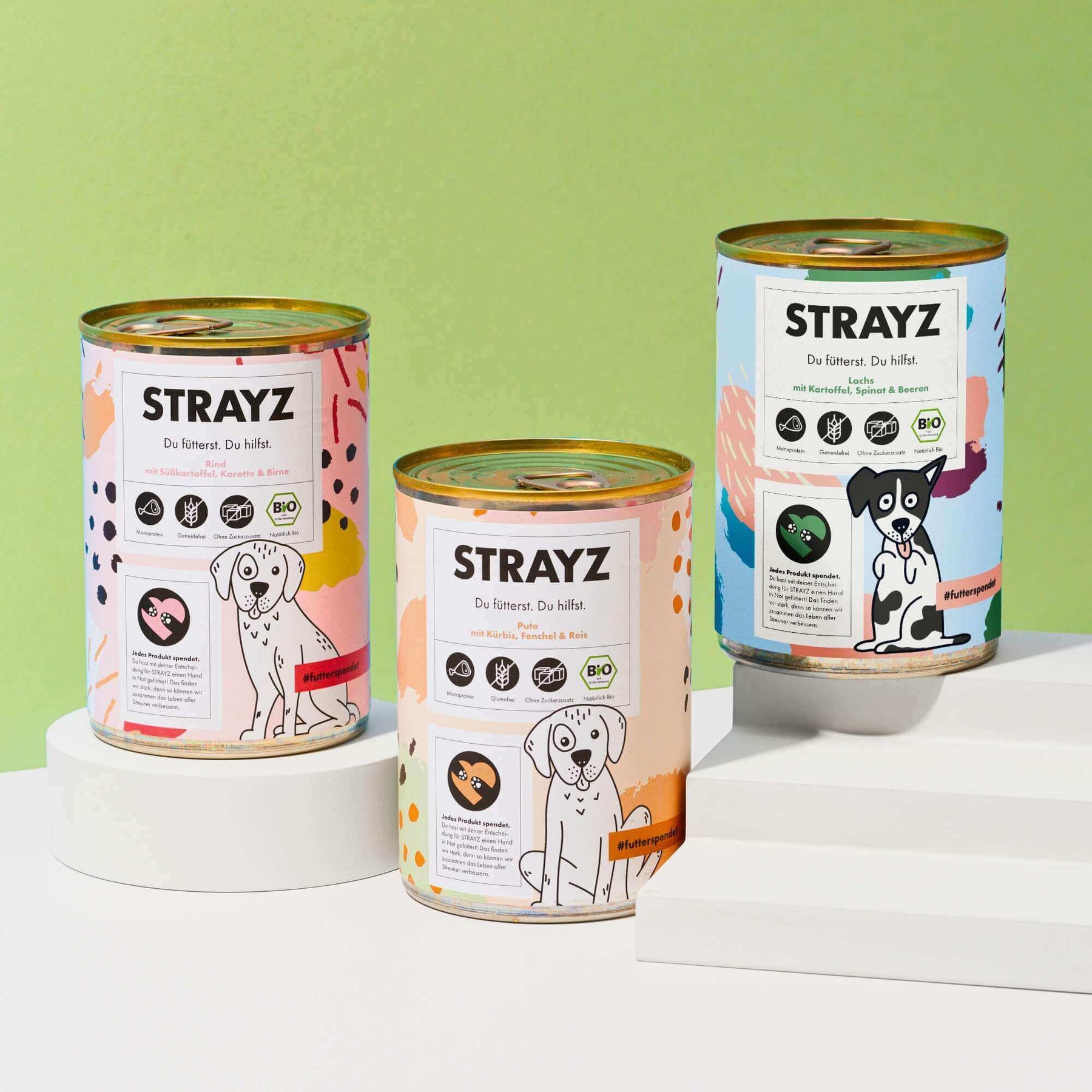 Das Bio Nassfutter für Hunde von STRAYZ ohne Zucker und Gluten.