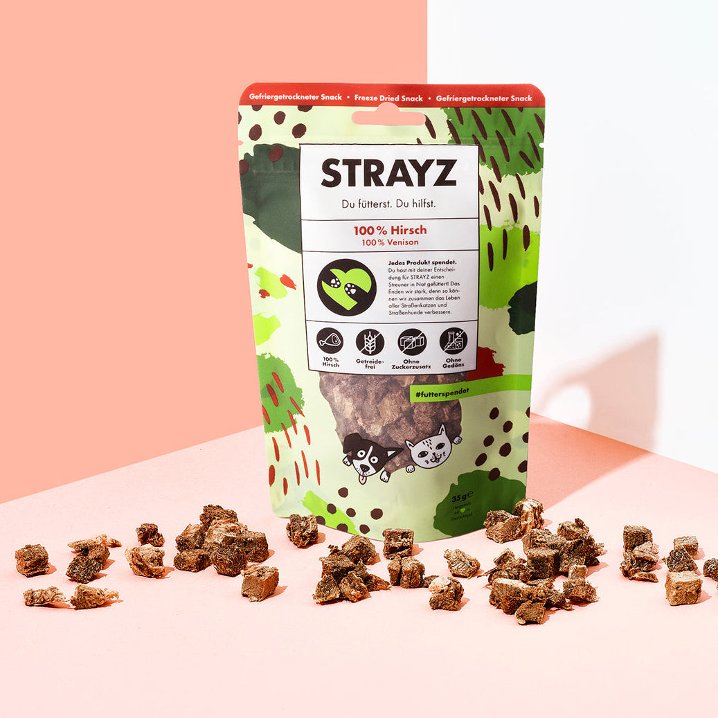 Leckerli für allergische Hunde & Katzen von STRAYZ in der Sorte Hirsch