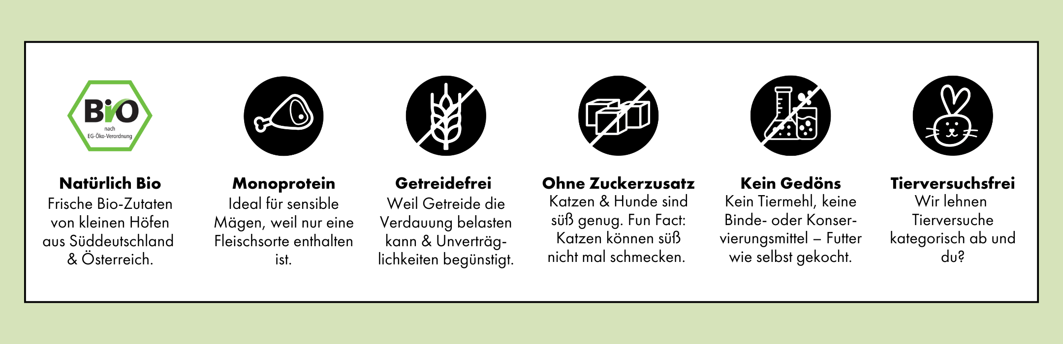 Das Katzenfutter und Hundefutter von STRAYZ ist Bio, Monoprotein, Glutenfrei, Ohne Zuckerzusatz, Ohne Bindemittel und Frei von Tierversuchen.