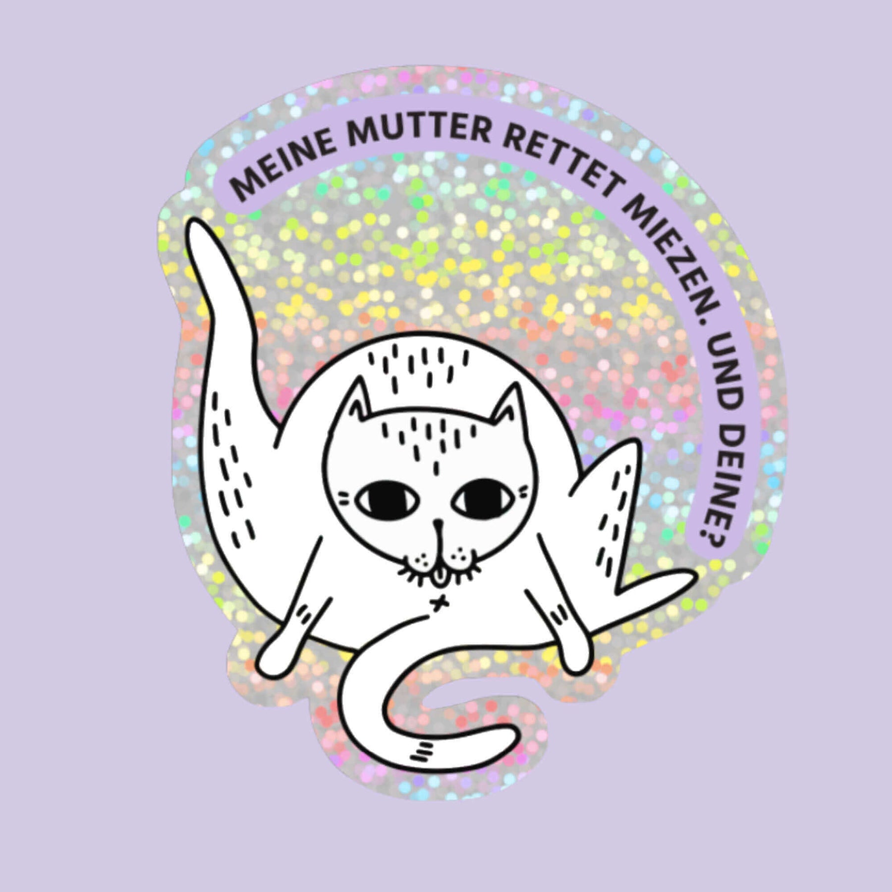 STRAYZ Katzen Glitzersticker "Miez-Held*in".