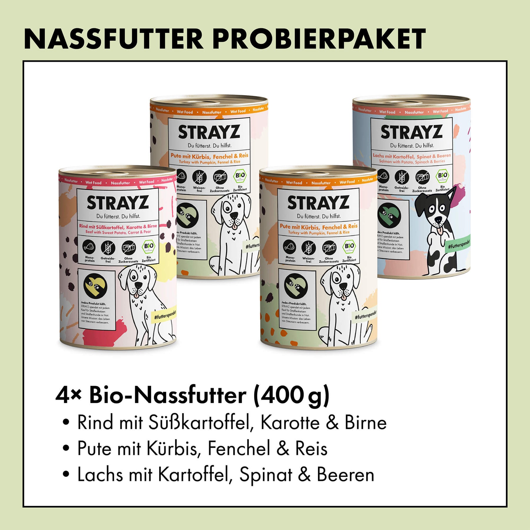Nassfutter Probierpaket - 4x400g