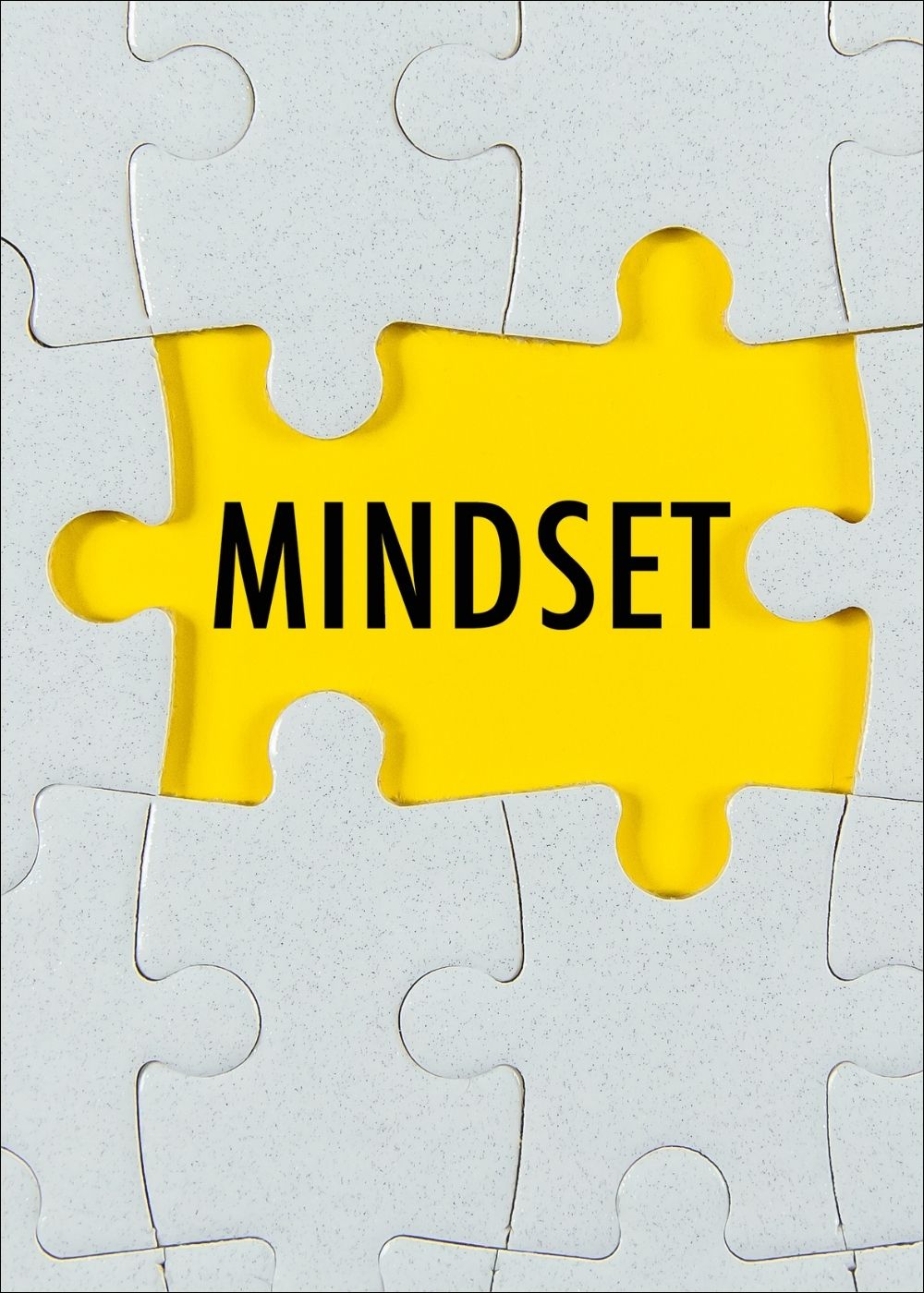 Puzzle beim dem zwei Teile fehlen mit dem Wort "Mindset"