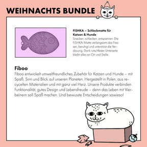 Fiboo Schleckmatte für Katzen in Form eines Fisches. Nachhaltige Produktion in Polen. 