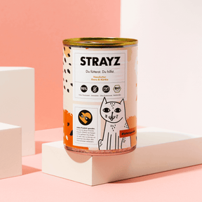 STRAYZ Bio Katzenfutter Nassfutter 400g Dose Gans & Kürbis