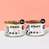 Dieses Bundle besteht aus je 3 Mal soßiges Nassfutter Pute & Karotte sowie Rind & Rote Bete