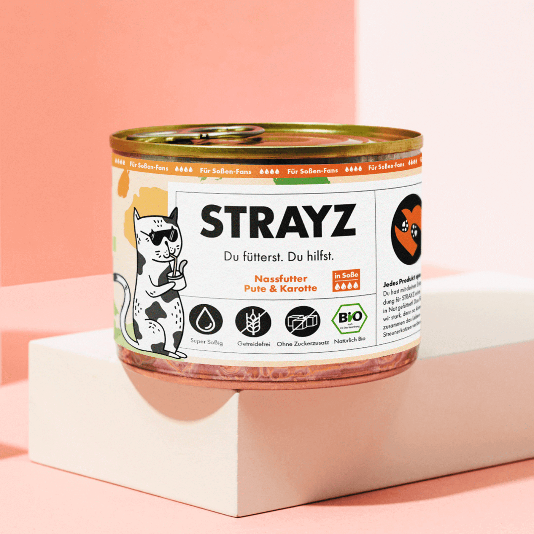 STRAYZ Bio Katzenfutter in Soße Pute & Karotte in Soße