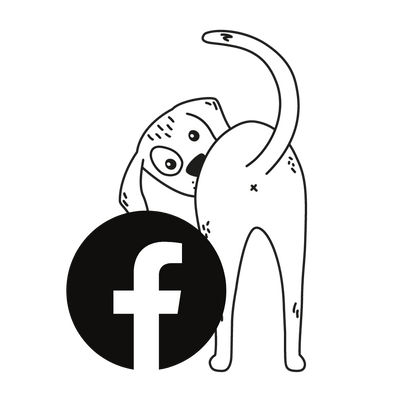 STRAYZ Hundegrafik mit FB Symbol