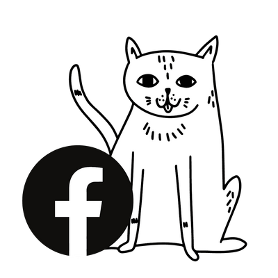 STRAYZ Katzengrafik mit FB Symbol