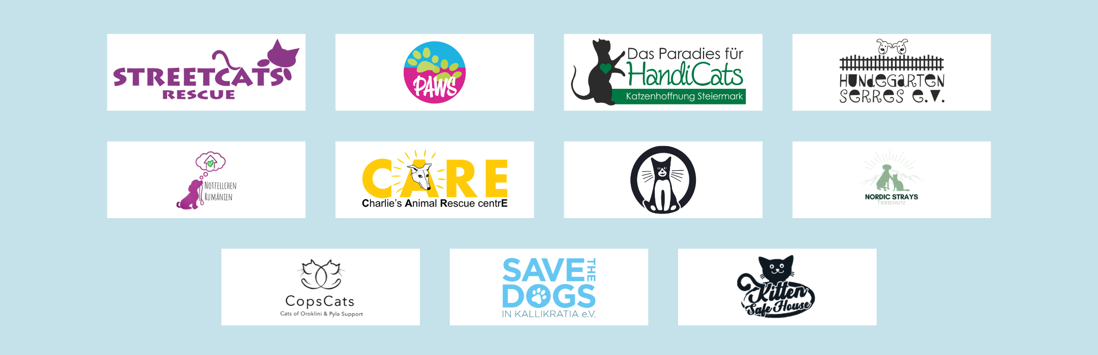 Diese Tierschutzorganisationen werden durch STRAYZ unterstützt.