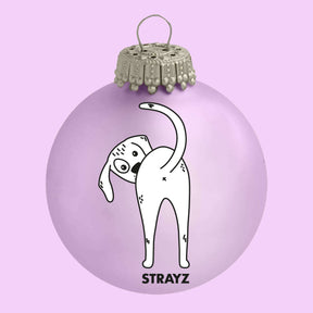 Lila Weihnachtskugel mit Hundemotiv von STRAYZ